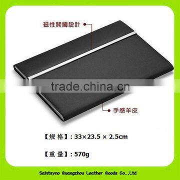 High Quality Eco Friendly Hard Cover Leather a4 Conference Folder Black photo-6