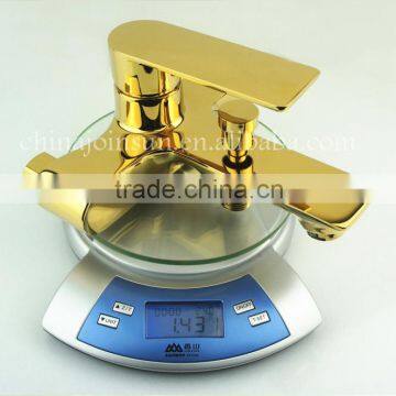 Online Shopping Top Quality Wall Mounted Brass Gold Bath Mixer photo-2