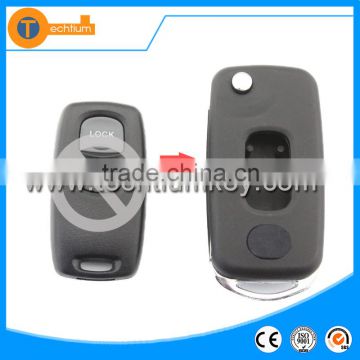 2 button remote flip modified folding key blank fob shell for mazda 323 cx7 3 626 miata