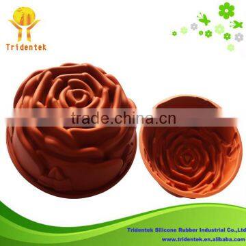 Valentine's Day Homemaker DIY 2D Rose Silicone Washable Cake Mold For Baking