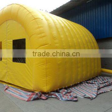 yellow Inflatable tunnel tent with door curtain and Windows Inflatable tunnel tent full cover Inflatable outdoor air tent