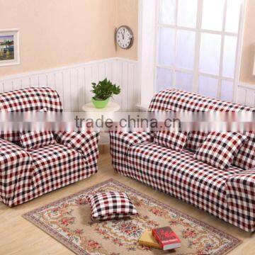 Best seller elastic sofa cover l shape sofa cover stretch sofa cover Brown Grid015