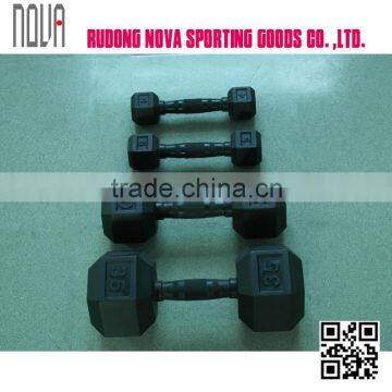 Rubber Encased Solid Hex Dumbbell