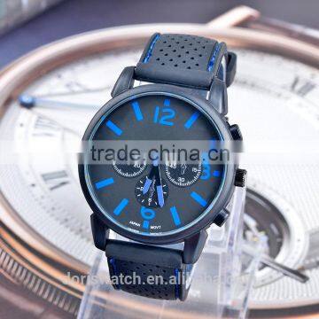 Black Dial Silicone Quartz Analog Water Resistant Shenzhen Sports Watches Men