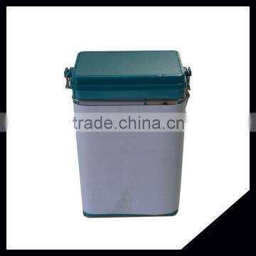 Rectangle Customized Printing Recycle Feature Metal Tea Tin With Plastic Lid