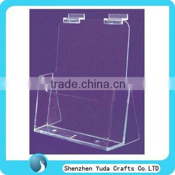 Customized practical acrylic slatwall display shelf, clear lucite material brochure display stand