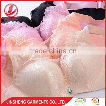 China factory beautiful deep V-shape sexy big breast bra underwear with thin sponge