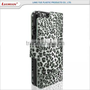 Hot Selling Two Card Slots Leopard Separable Flip Leather Case for Iphone 7 6 6s photo-3