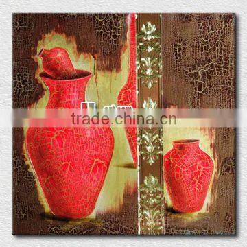 Colorful wall decoration oil painting red pots picture for bedroom