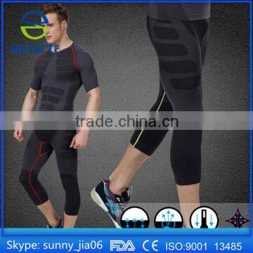 Best price fashionable popular slim riding tops elastic mens compression t shirt