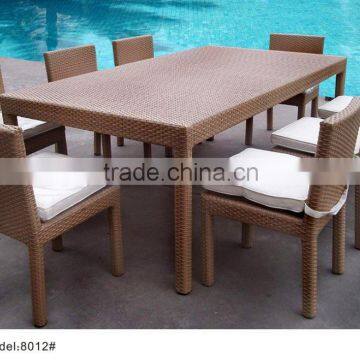 9pcs classic PE rattan wicker rectangle dining set with 8pcs arm chair