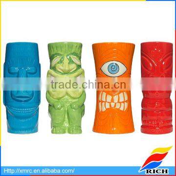 New design vintage 3D ceramic tiki mugs for sale