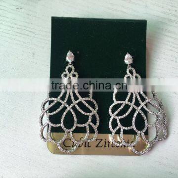 Hot seller wedding jewelry cubic zirconia bridal earrings