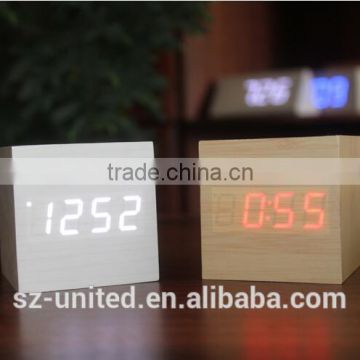 LED MDF wooden table clock--- Model 1693