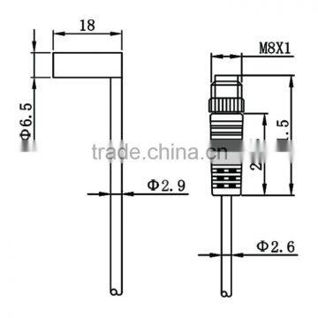 D6.5 Pigtail Series Flush Standard Inductive Proximity Sensor With 90 Side Cable photo-2