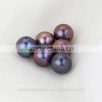7.5-8mm AAA Natural Freshwater Black Round Pearl Loose Beads, Loose Pearl Beads, Peacock Pearl Beads photo-2