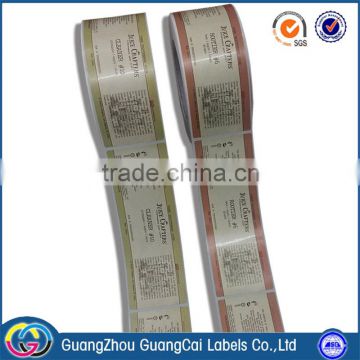 Cheap price hot sale customized adhesive wine sticker self adhesive labels