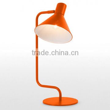 Curving Table Lamp Burnt Orange Steel For Whole Lamp With In Line Switch Bedroom Study Room Table Lamp