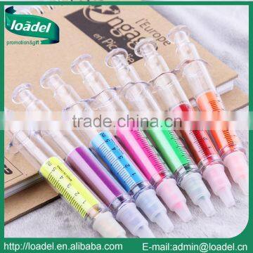 Hot selling plastic syringe highlighter