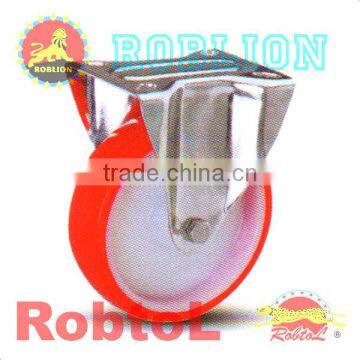 Stainless Steel Polyurethane Casters With Nylon Center 80mm-200mm