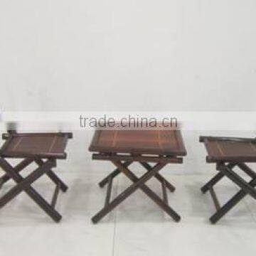 Set of table and chair made of natural bamboo