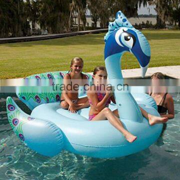 190cm Giant Peacock Pool float Blue Red for 2 Person Inflatable Ride on PVC Water Play Equipment In Factory stock