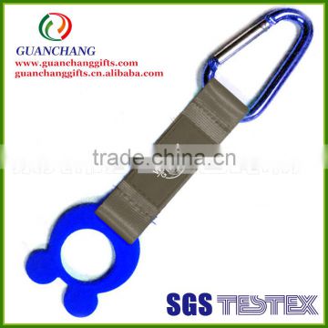 small quantity climbing hook strap with silkscreen logo with bottle holder