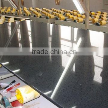 Factory Supply Wholesale Crystal Sparkle Mirror Black Artificial Quartz Stone Slab