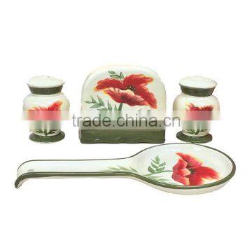 Personalized Handmade Color Glazed Decorative Hand Painted Kitchen Set