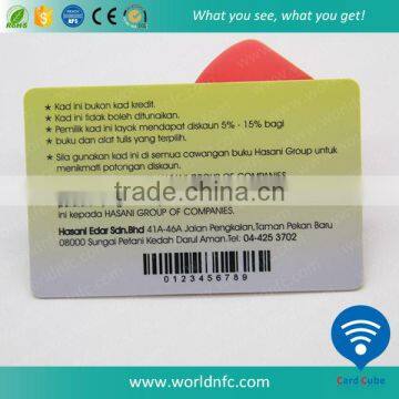 Cr80 Standard Size Printed Serial Numbers 128 39 Barcode Magnetic Strip White Signature Strip PVC Card