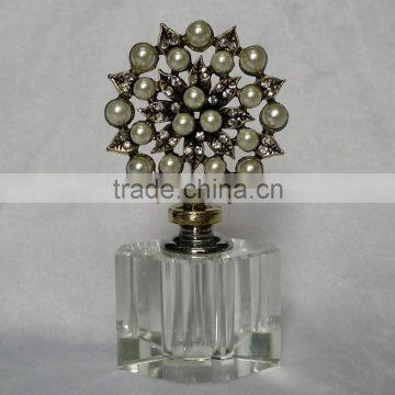 jewelled empty crystal perfume bottle