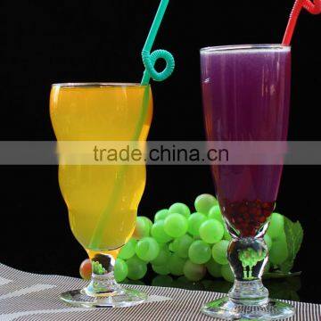 Elegant juice glass cup with stem ball