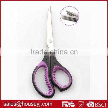 Stainless steel 5 layer blades kitchen herb scissors with soft grip handle