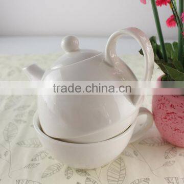 Custom Design Ceramic Tea Set White Porcelain Tea For One Teapot and Cup photo-3
