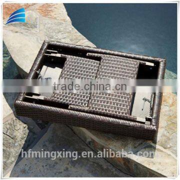 Outdoor Rattan Wicker Brown Stylish Side Table photo-3