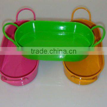 Hot Christmas Small Metal Mini oblong Bucket with different color/gift children bucket