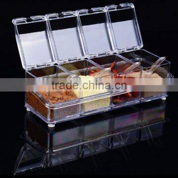 New Arrival Crystal Seal Waterproof With Spoon Condiment Seasoning Box Cruet photo-3
