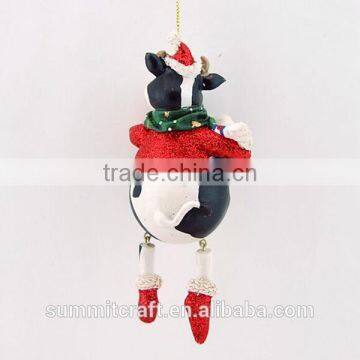 2017 Resin Cow Figurine Antique Christmas Tree Decoration photo-2