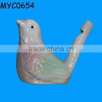 Novelty ceramic bird shape toy whistle