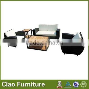 Rattan Furniture teak wood end table with rattan sofa set