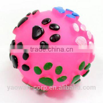 Ringing Paw Prints Pet Dog Toys Vinyl Ball photo-4