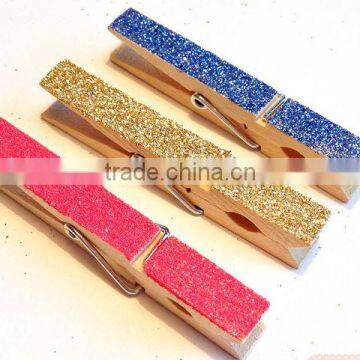 made in China hot sale wholesale high quality promotion gift wooden chothespins colored design wood cloth clips