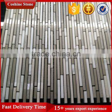 Mixed Color Strip Liners Mosaic Sheets Natural Marble Stone Pieces