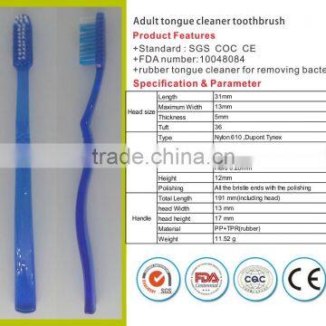Crown Brand Long Thin Handle Adult Toothbrush Hotel Toothbrush photo-3