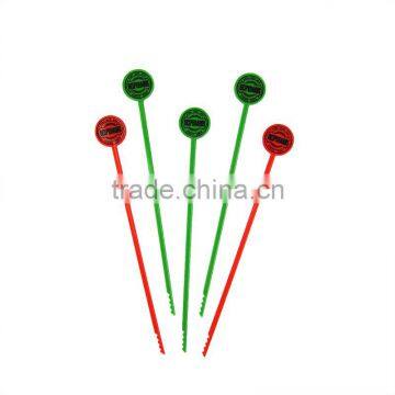 Plastic cocktail stirrer for drink bar tools