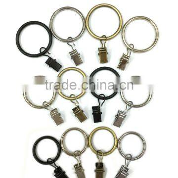 Inside Diameter 35mm / Outside Diameter 42mm Window Curtain Clothes Metal Clips With Rings Hooks photo-3