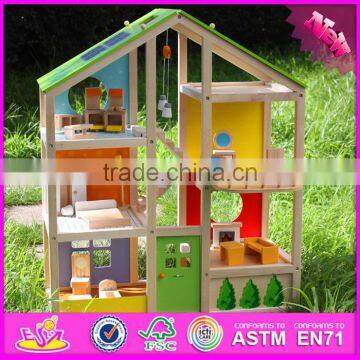 2016 New Design Baby Wooden Doll House Toy, Top Fashion Kids Wooden Doll House Toy, Lovely Wooden Doll House Toy W06A158 photo-6
