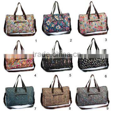 Promotional Foldable Travel Bags With Handles and Shoulder Straps Reusable Recycle Duffle Bags With Front Zipper Pocket photo-6