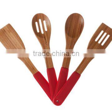 2017 Fashion Bamboo Kitchen Utensil Scoop With Silicon Handle photo-2