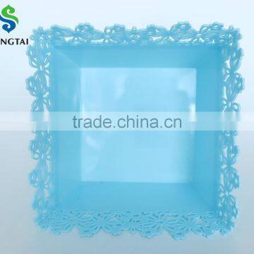 2016 New Style Plastic pp Square Fruit Basket With Sunflower